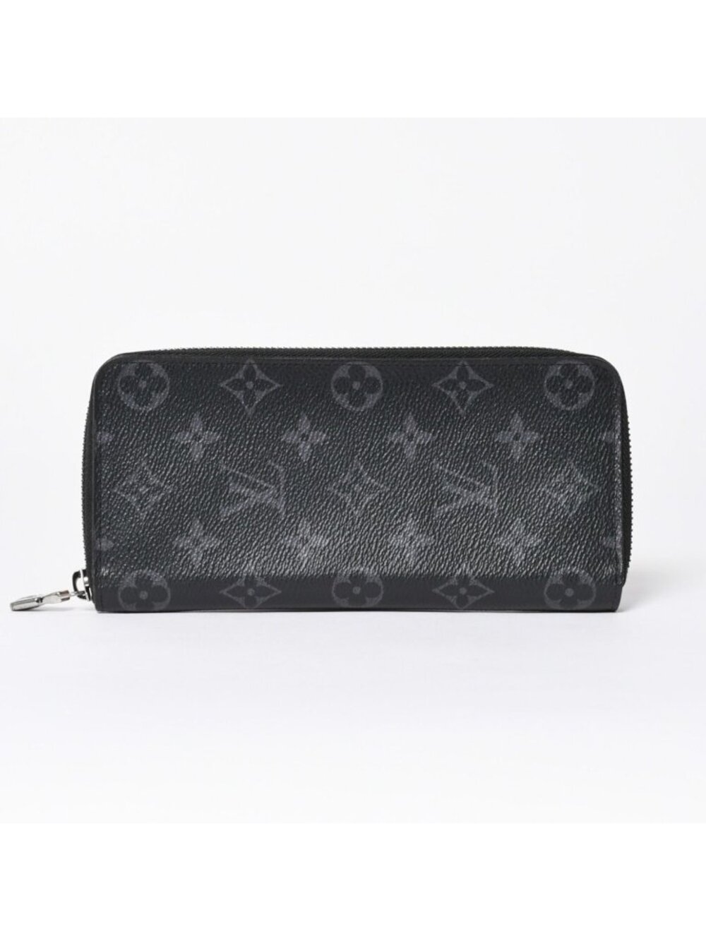 Louis Vuitton Zippy Wallet Vertical Monogram Eclipse Canvas Black Silver